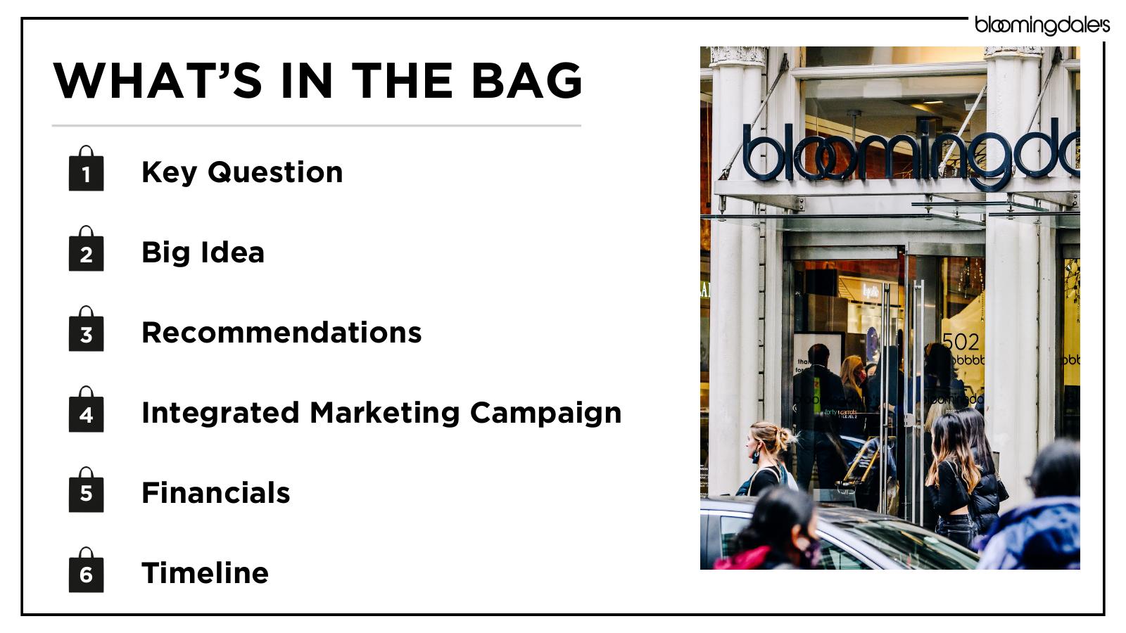 Bloomingdale's project slide 3